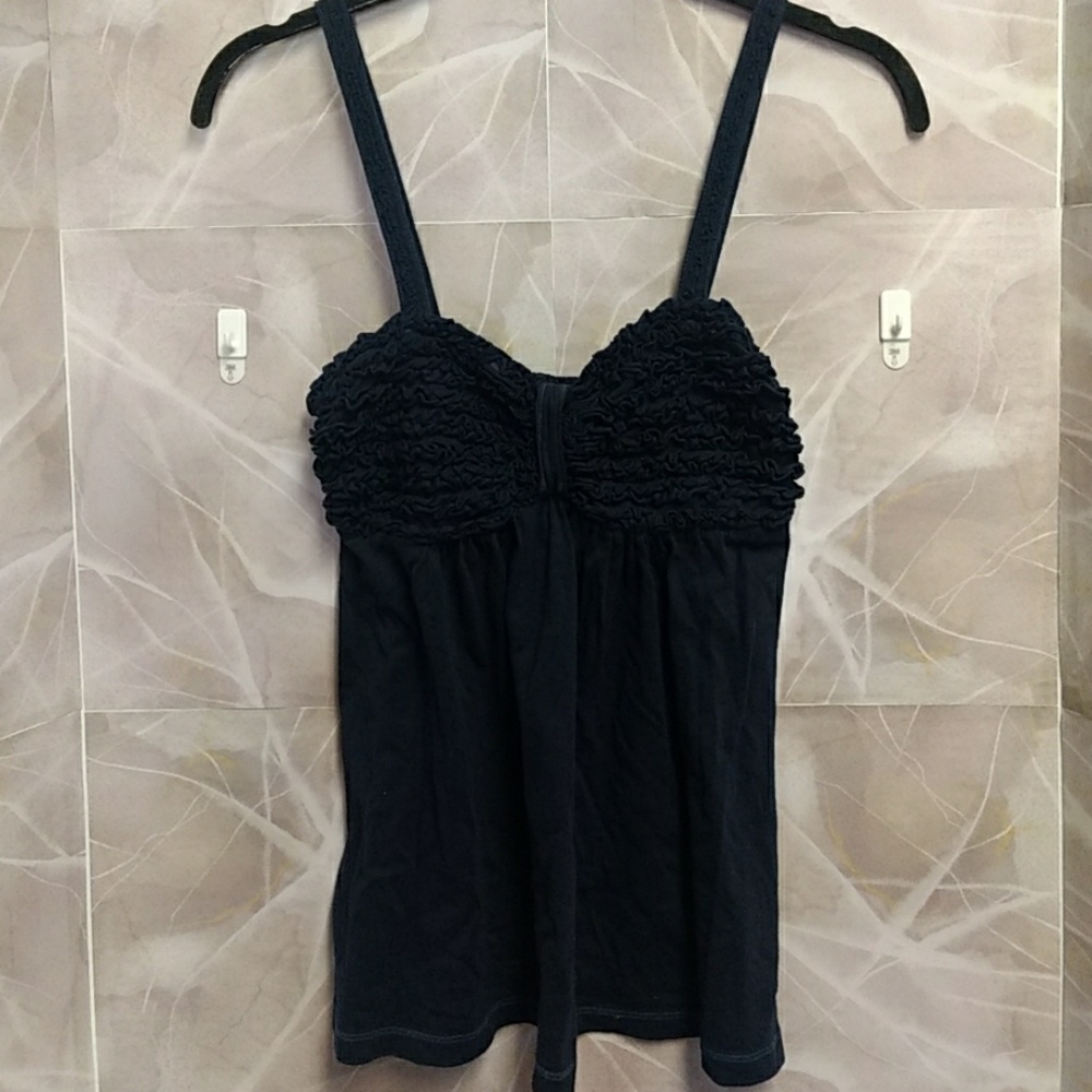 Abercrombie & Fitch Blue Ruffled Tank Top